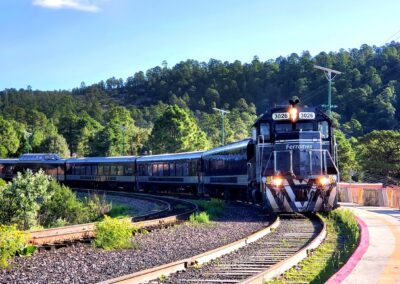 black train on rail tracks during daytime